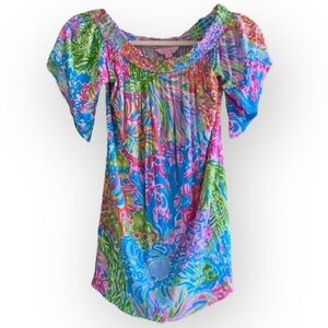 Lilly Pulitzer Off Shoulder Top Blouse XS